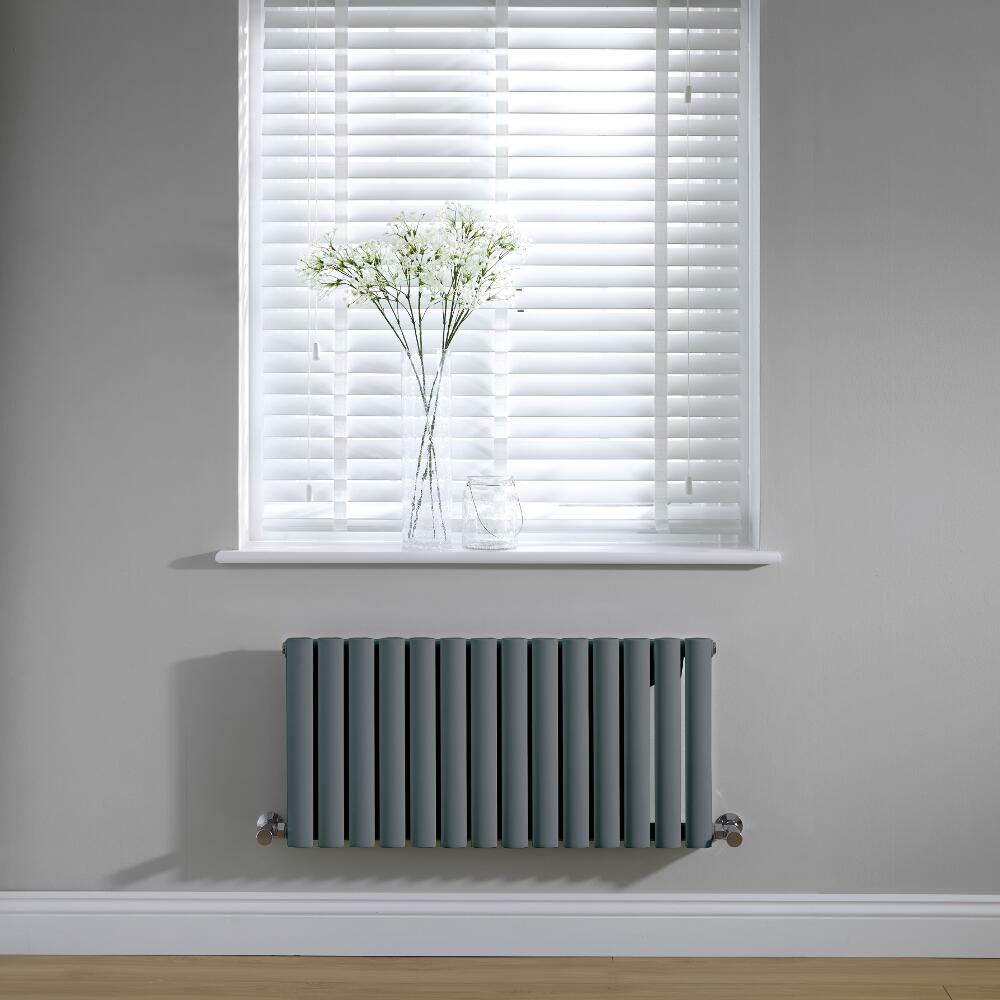 Design Heizkörper Horizontal Anthrazit 400mm x 834mm 569W - Revive