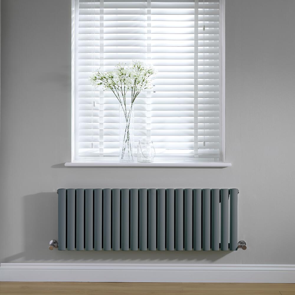 Design Heizkörper Horizontal Anthrazit 400mm x 1180mm 813W - Revive