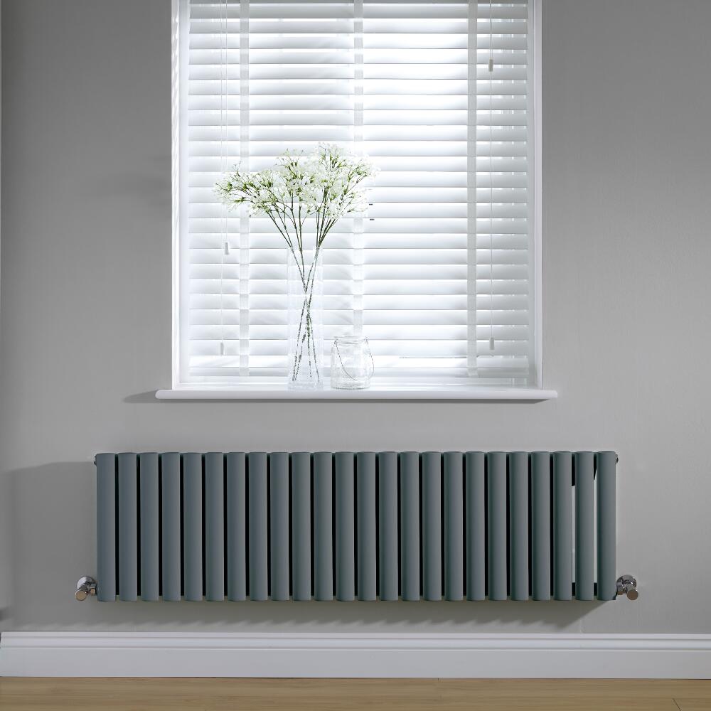 Design Heizkörper Horizontal Anthrazit 400mm x 1411mm 975W - Revive