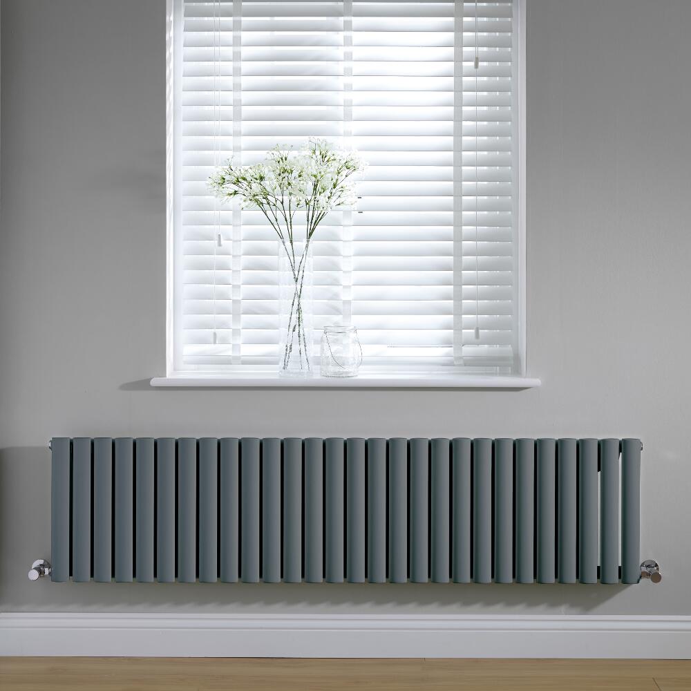 Design Heizkörper Horizontal Anthrazit 400mm x 1647mm 1138W - Revive