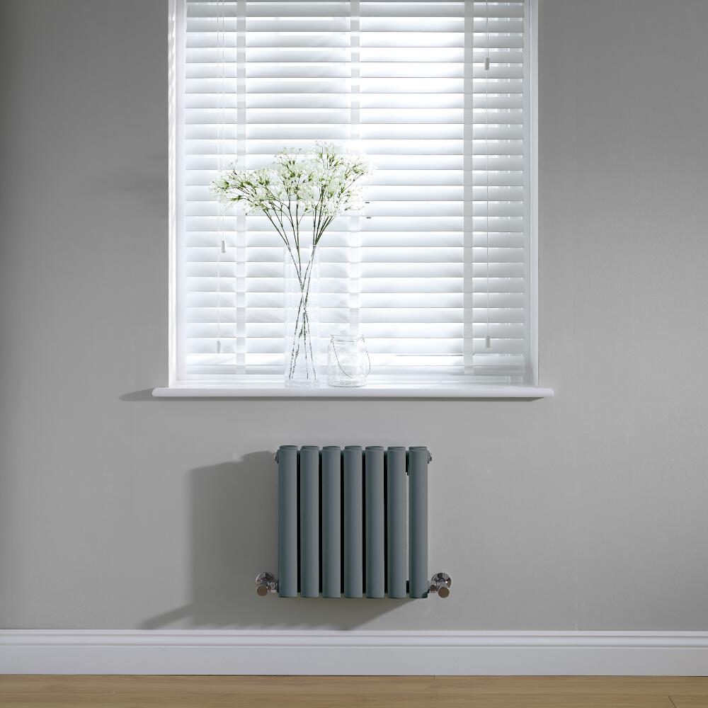 Design Heizkörper Doppellagig Horizontal Anthrazit 400mm x 415mm 433W - Revive