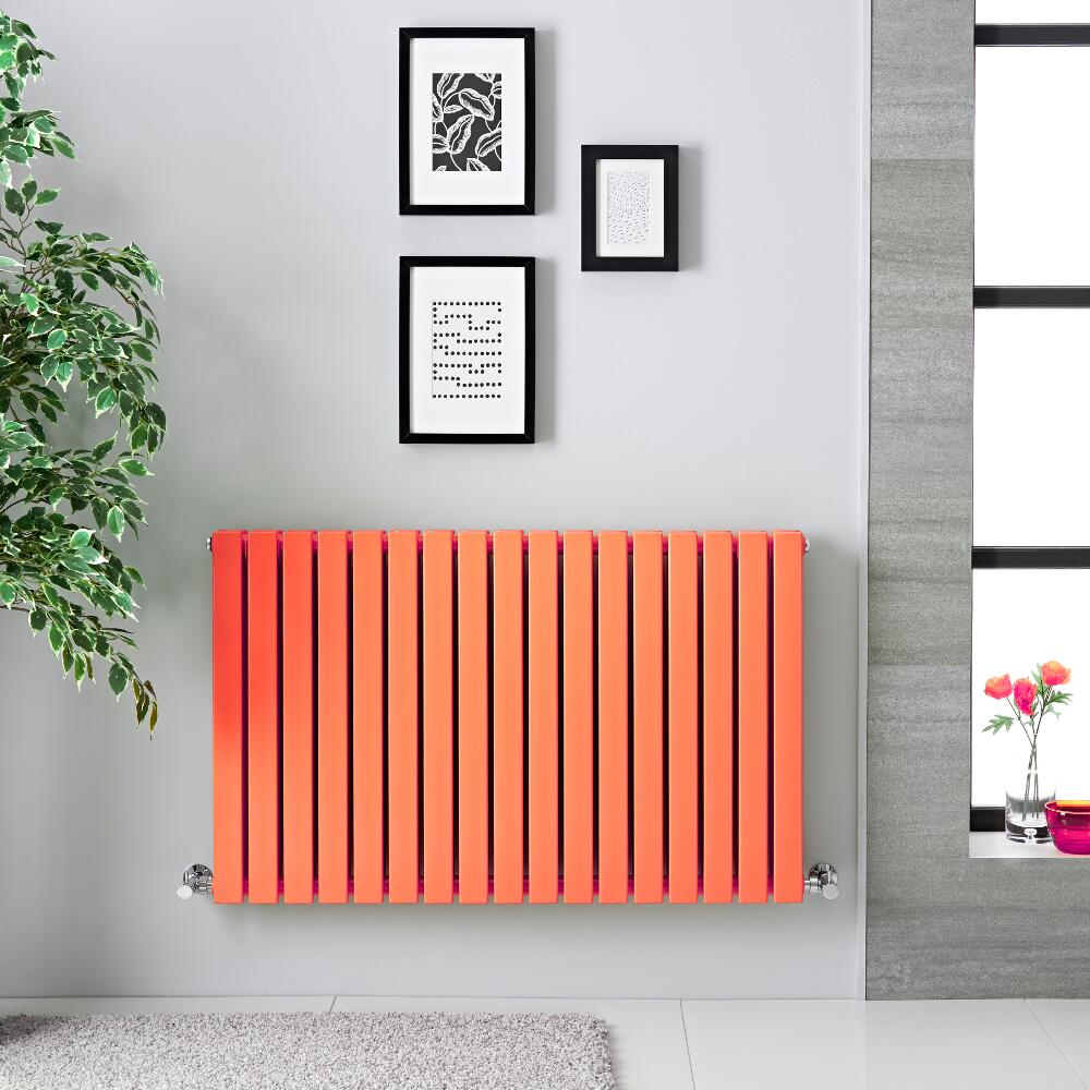 Design Heizkörper Horizontal Orange 1587 Watt 635mm x 1000mm Doppellagig - Sloane