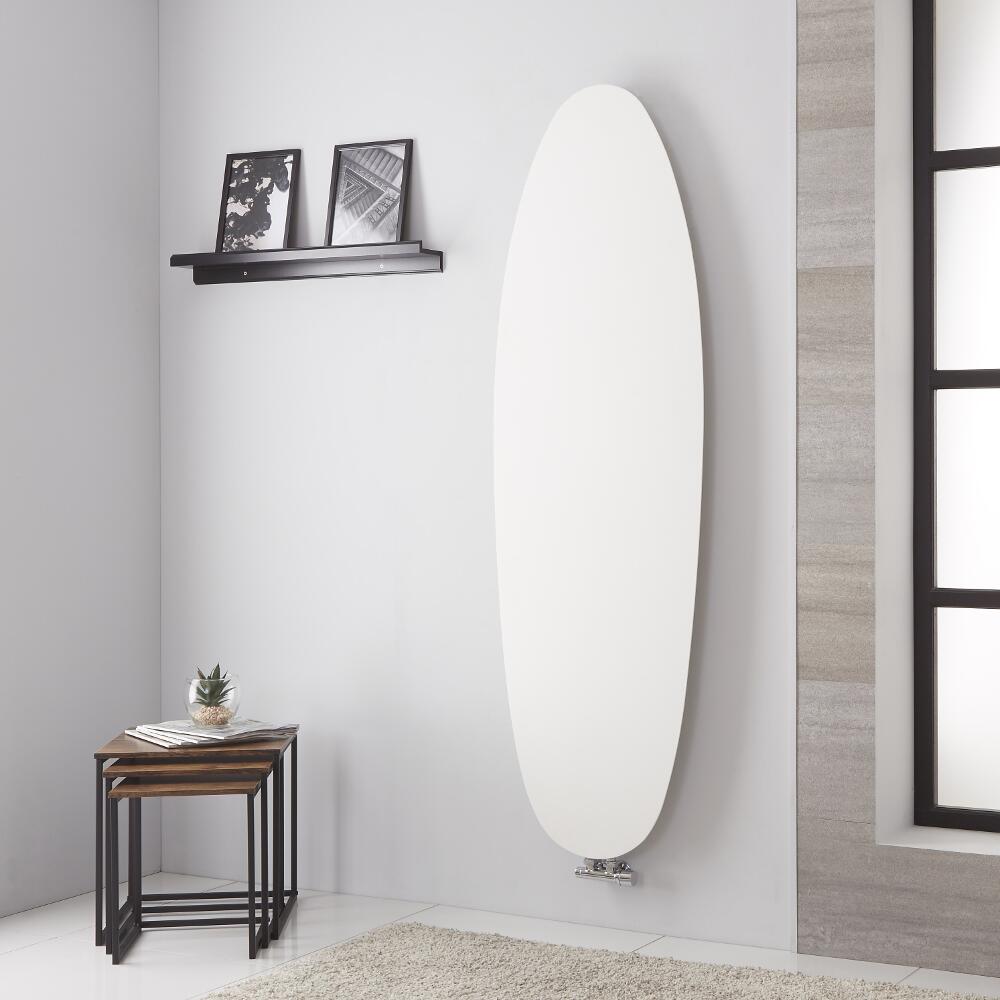 Design Heizkörper MIttelanschluss Vertikal Mineral Weiß 1728mm x 535mm 896W - Sovana
