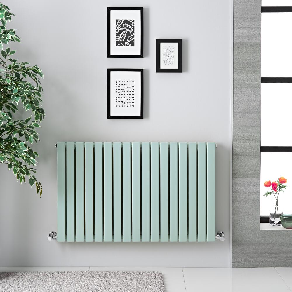 Design Heizkörper Horizontal Pastell Mintgrün 1587Watt 635mm x 1000mm Doppellagig - Sloane