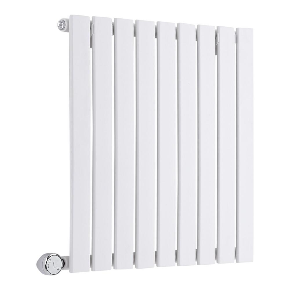 Design Heizkörper Elektrisch Horizontal Einlagig Weiß 635mm x 600mm inkl. ein 600W Heizelement - Sloane