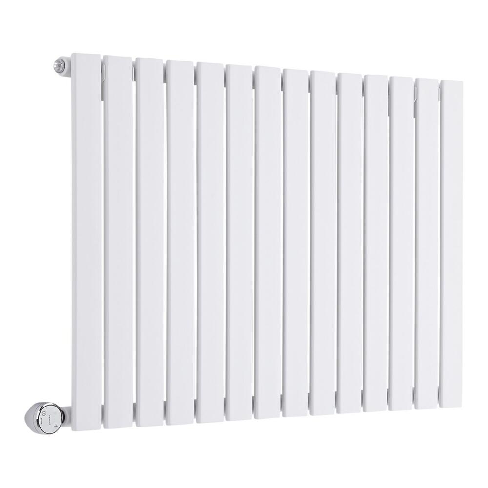 Design Heizkörper Elektrisch Horizontal Einlagig Weiß 635mm x 980mm inkl. ein 600W Heizelement - Delta