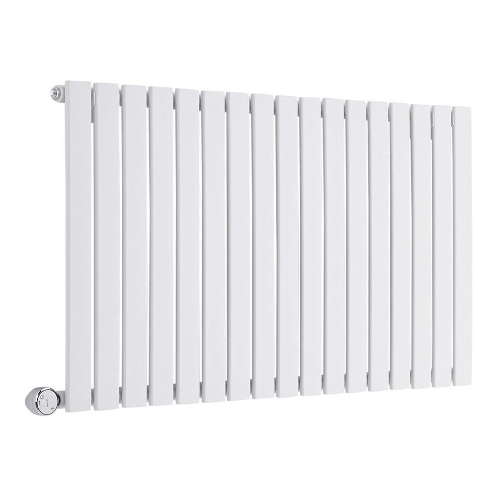 Design Heizkörper Elektrisch Horizontal Einlagig Weiß 635mm x 1190mm inkl. ein 1000W Heizelement - Delta