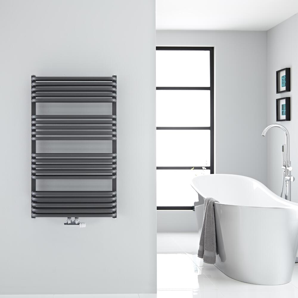 Handtuchheizkörper D-förmig Vertikal Anthrazit 1000mm x 600mm 1114W - Arch