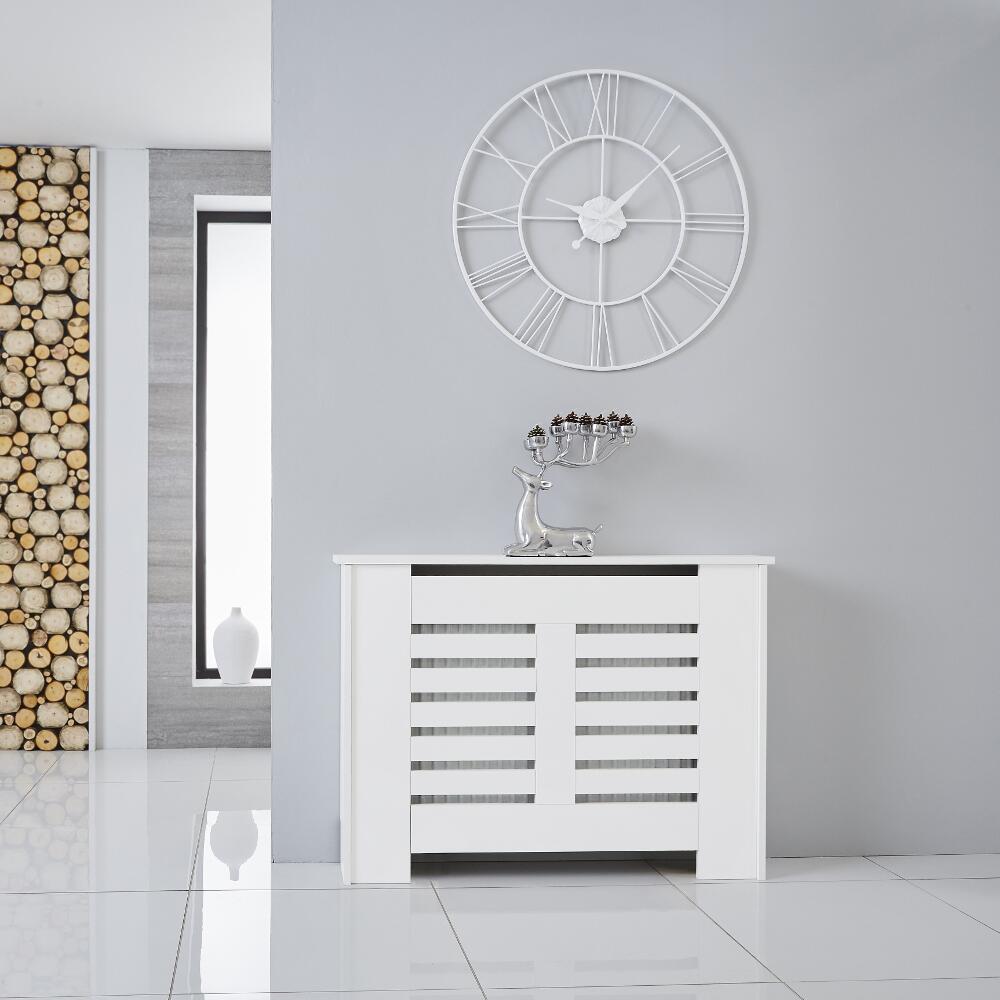 Heizkörperverkleidung Holz Horizontal Weiß 820mm x 1110mm - Newham