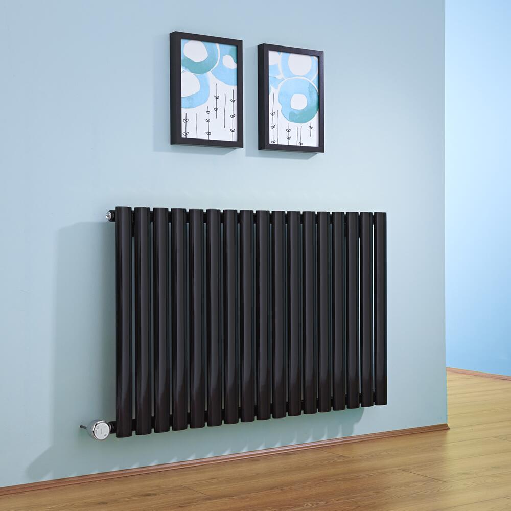 Design Heizkörper Elektrisch Horizontal Einlagig Schwarz 635mm x 1000mm inkl. ein 1000W Heizelement - Revive