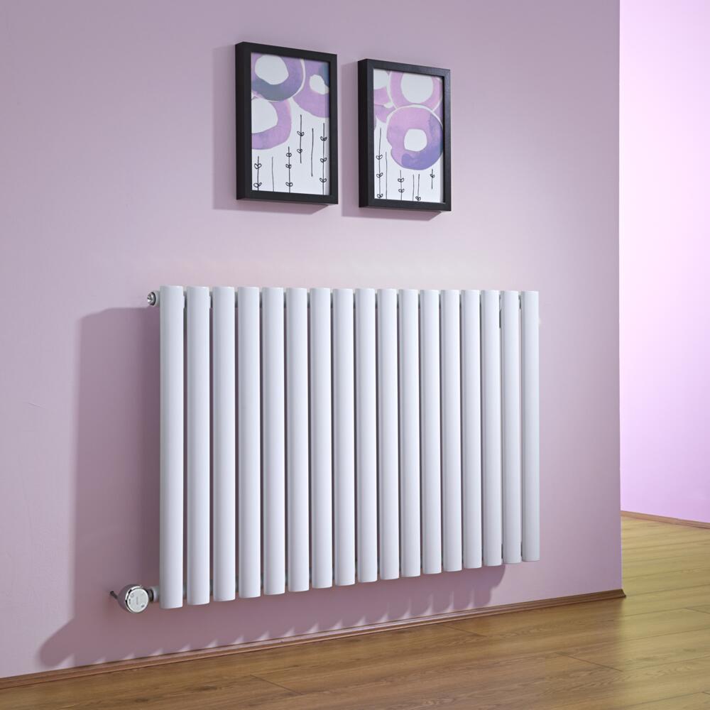 Design Heizkörper Elektrisch Horizontal Einlagig Weiß 635mm x 1000mm inkl. ein 1000W Heizelement - Revive