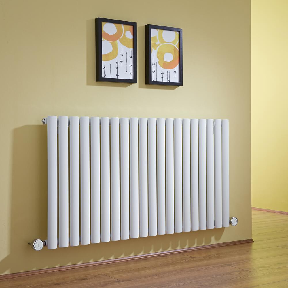 Design Heizkörper Elektrisch Horizontal Einlagig Weiß 635mm x 1180mm inkl. 2x 600W Heizelemente - Revive