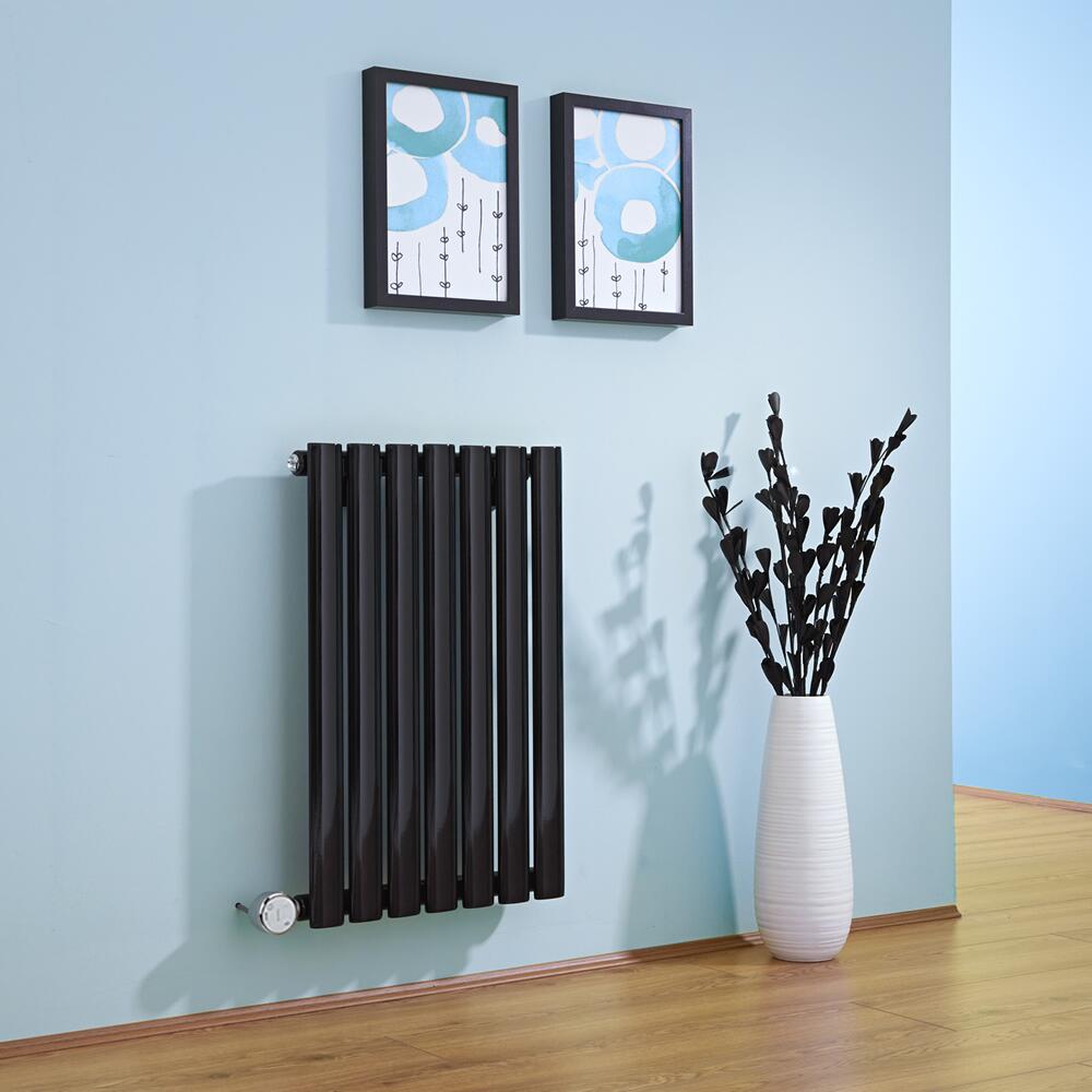 Design Heizkörper Elektrisch Horizontal Einlagig Schwarz 635mm x 415mm inkl. ein 400W Heizelement - Revive