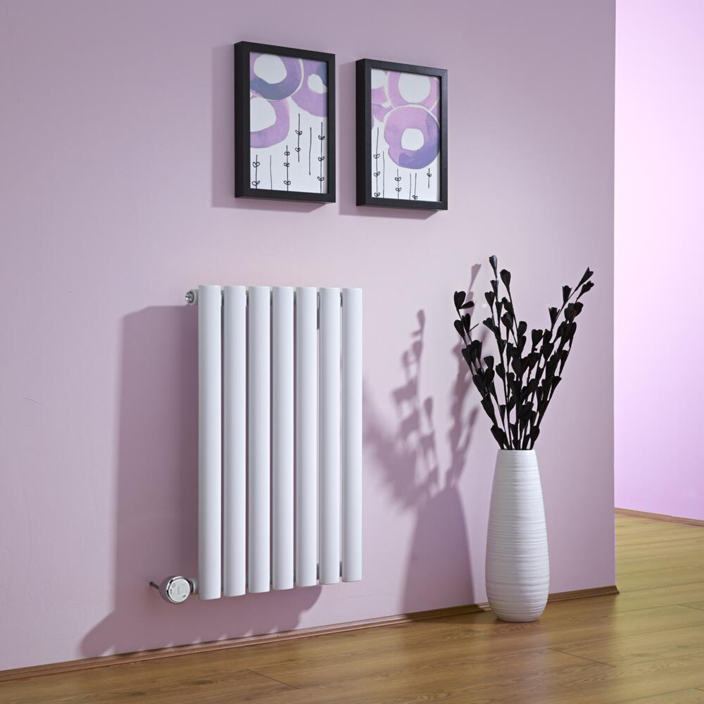 Design Heizkörper Elektrisch Horizontal Einlagig Weiß 635mm x 415mm inkl. ein 400W Heizelement - Revive