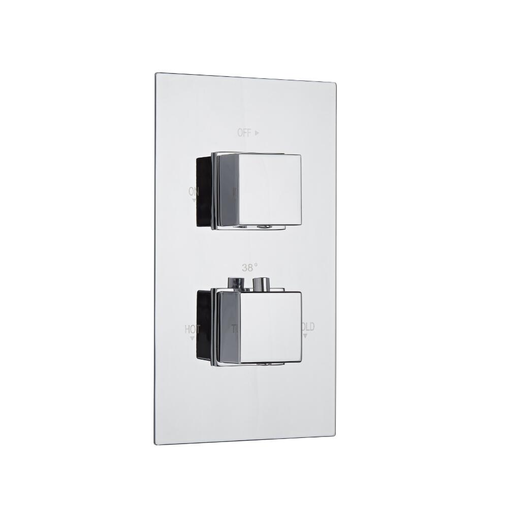 Moderne Twin Armatur mit Funktionswechsler eckige Griffe Unterputz - Arvo