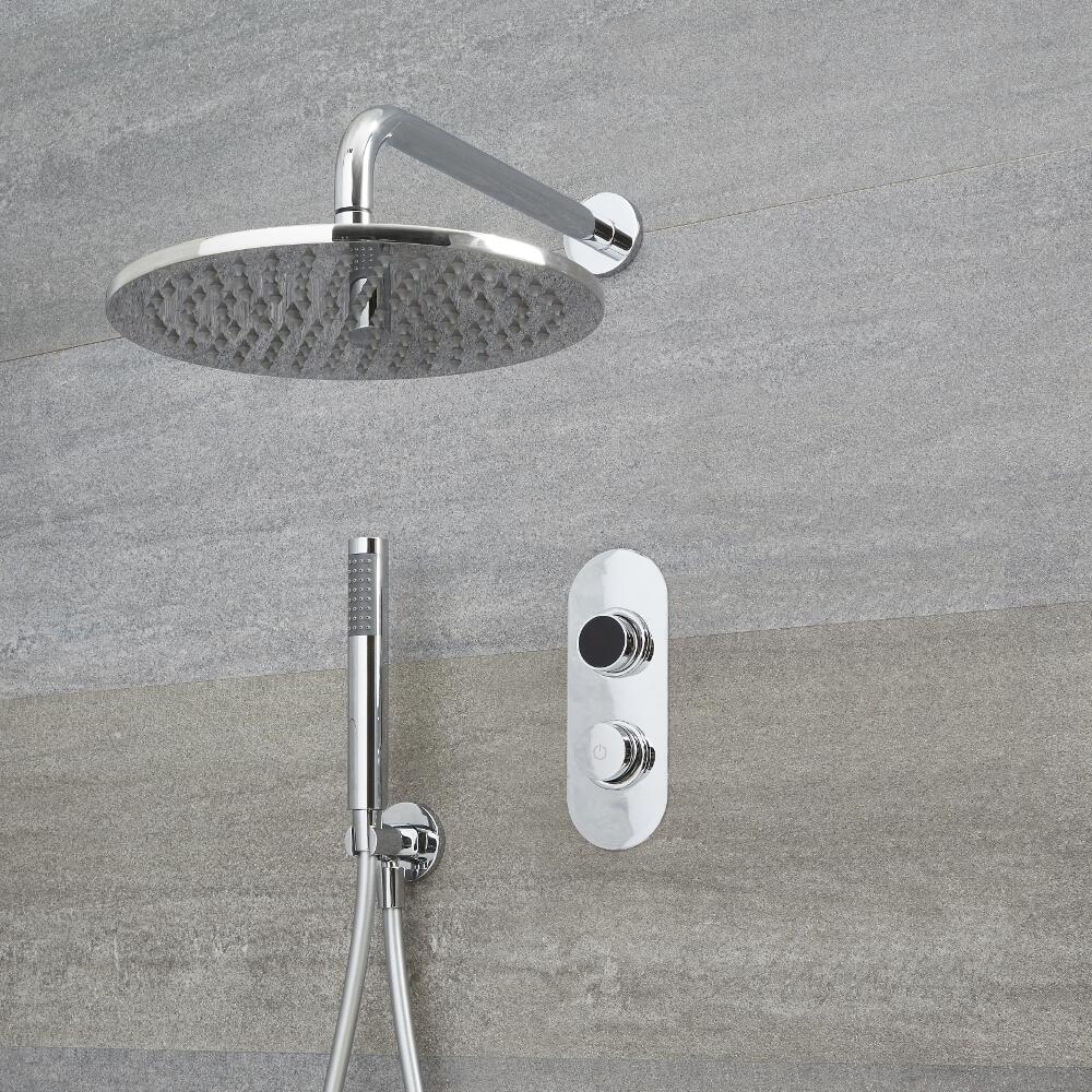 Digitale Dusche für zwei Funktionen, inkl. rundem Duschkopf zur Wandmontage - Narus