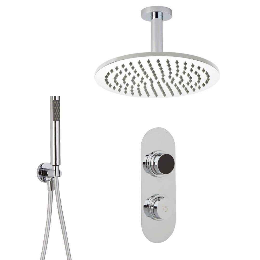 Digitale Dusche für zwei Funktionen, inkl. rundem Duschkopf zur Deckenmontage