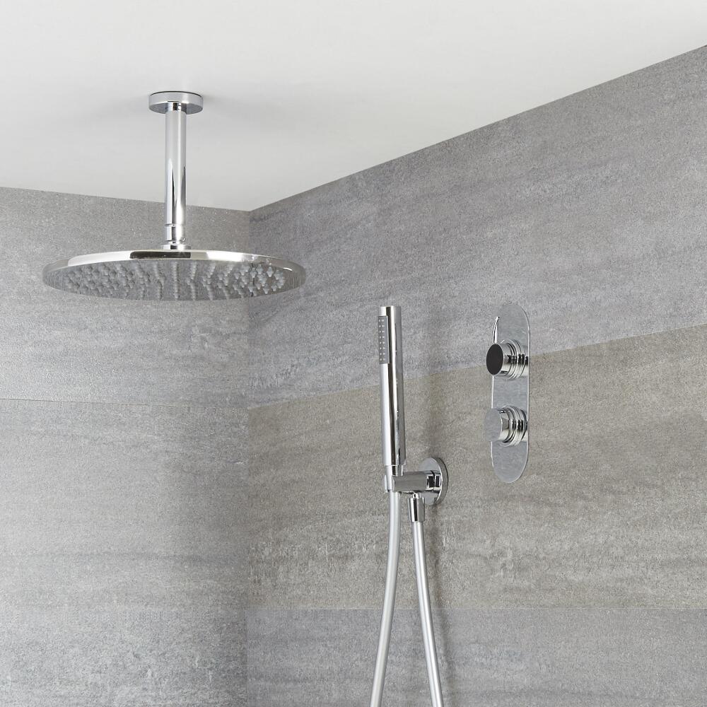 Digitale Dusche für zwei Funktionen, inkl. rundem Duschkopf zur Deckenmontage - Narus