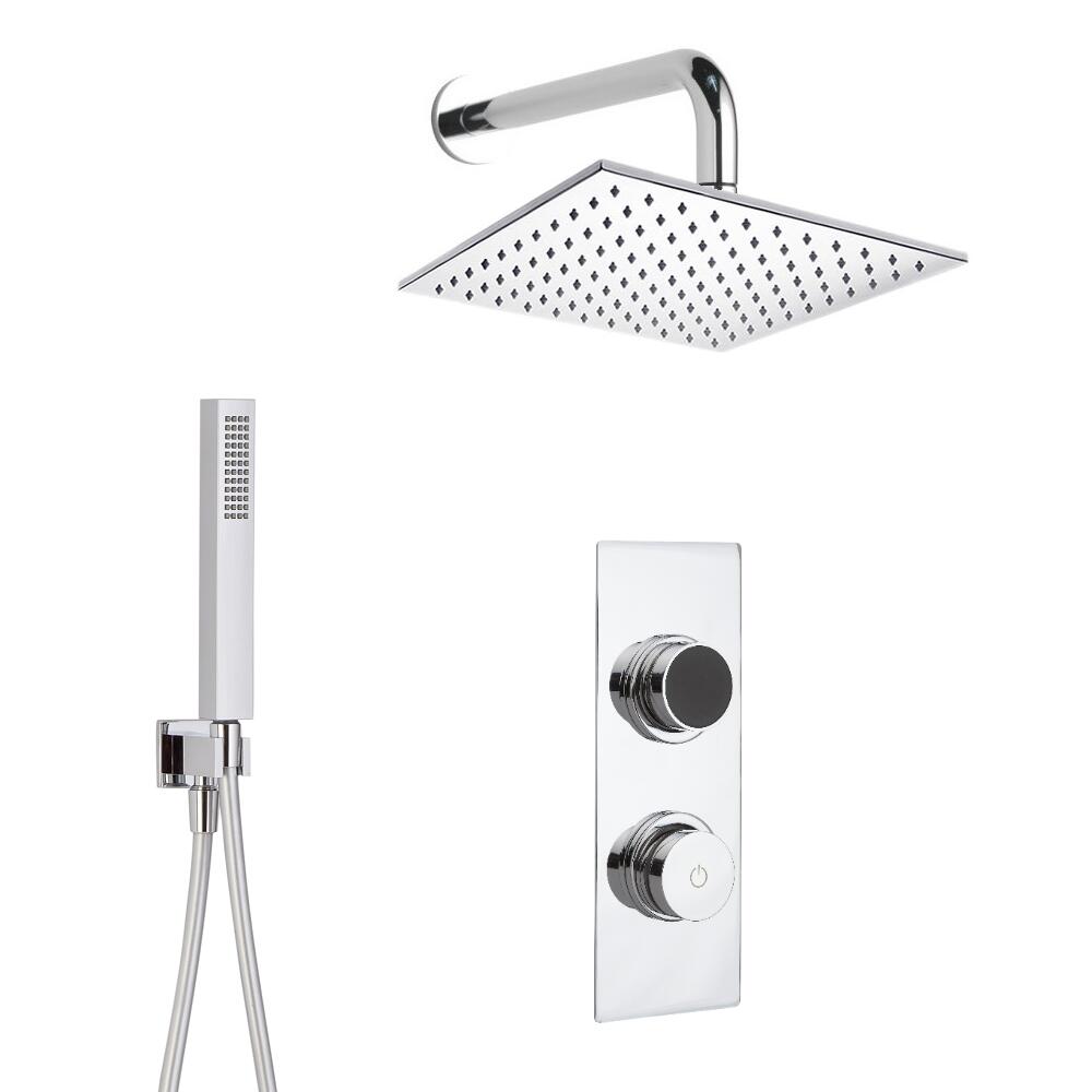 Digitale Dusche für zwei Funktionen, inkl. quadratischem Duschkopf zur Deckenmontage