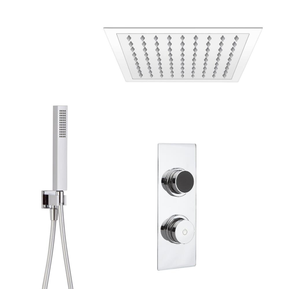 Digitale Dusche für zwei Funktionen, inkl. quadratischem Unterputzduschkopf