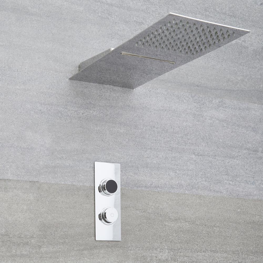 Digitale Dusche für zwei Funktionen, inkl. Handbrause und Duschkopf mit Wasserschwallausguss - Narus