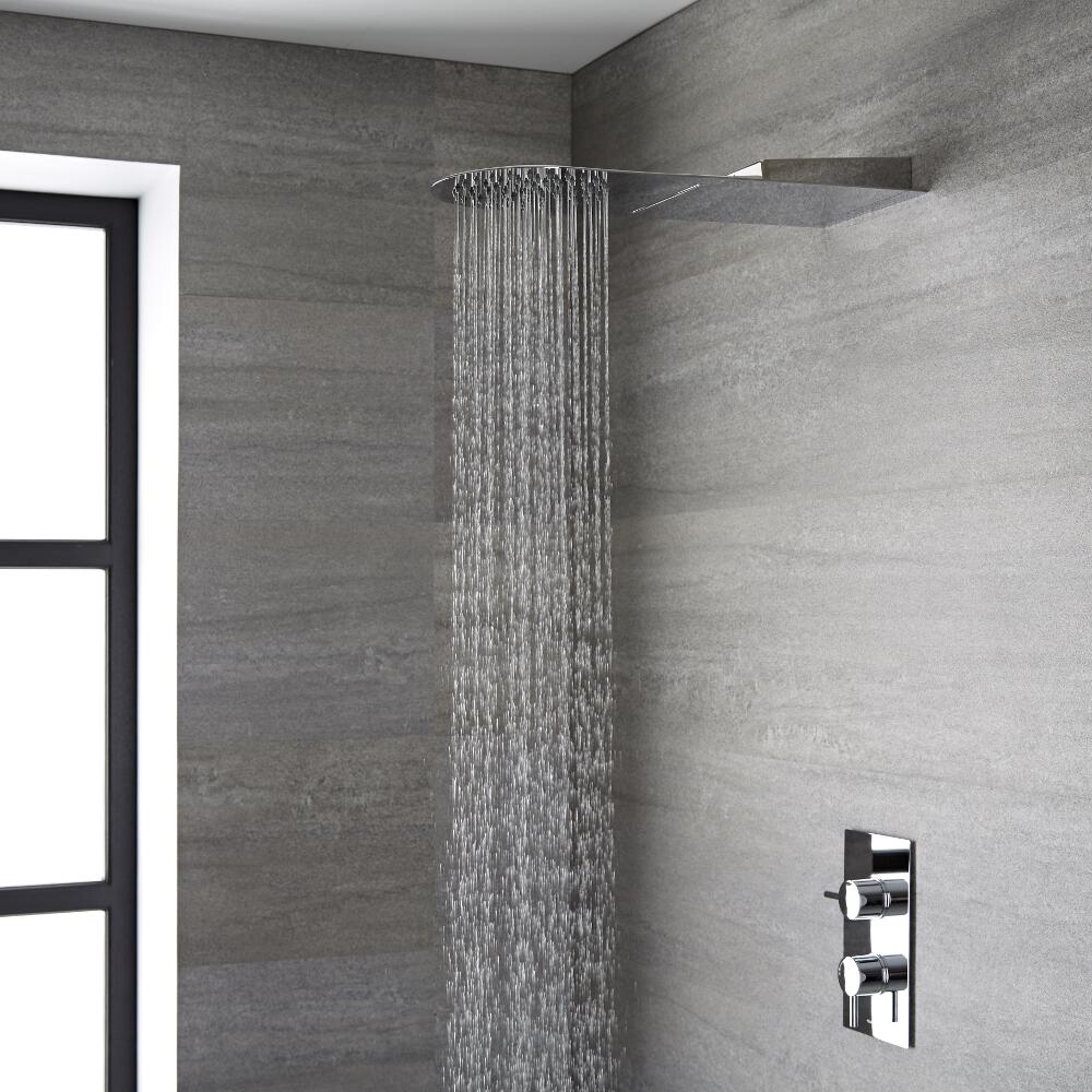 Duschkopf Edelstahl Wandmontage mit 2 Funktionen 280mm - Trenton