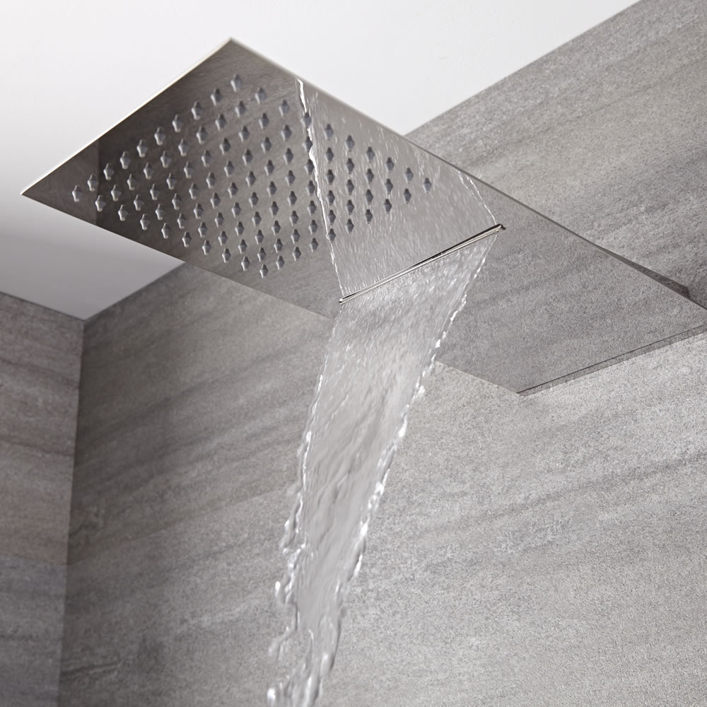 Duschkopf Edelstahl Wandmontage mit 2 Funktionen 200mm x 500mm - Tratham