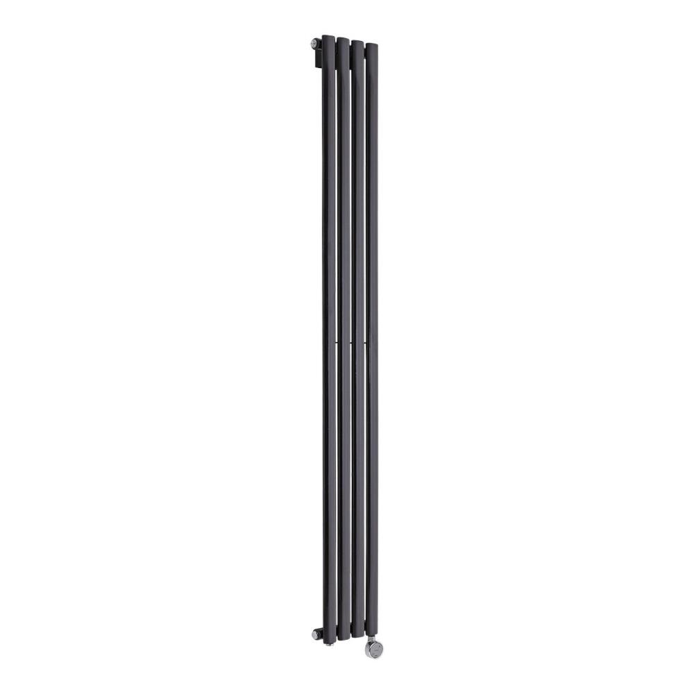 Design Heizkörper Elektrisch Vertikal Einlagig Schwarz 1780mm x 236mm inkl. ein 600W Heizelement - Revive