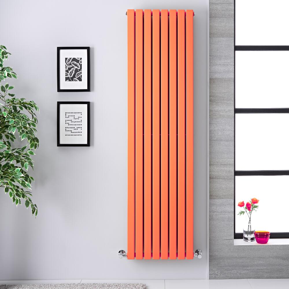 Design Heizkörper Vertikal Orange 1931 Watt 1780mm x 472mm Doppellagig - Sloane