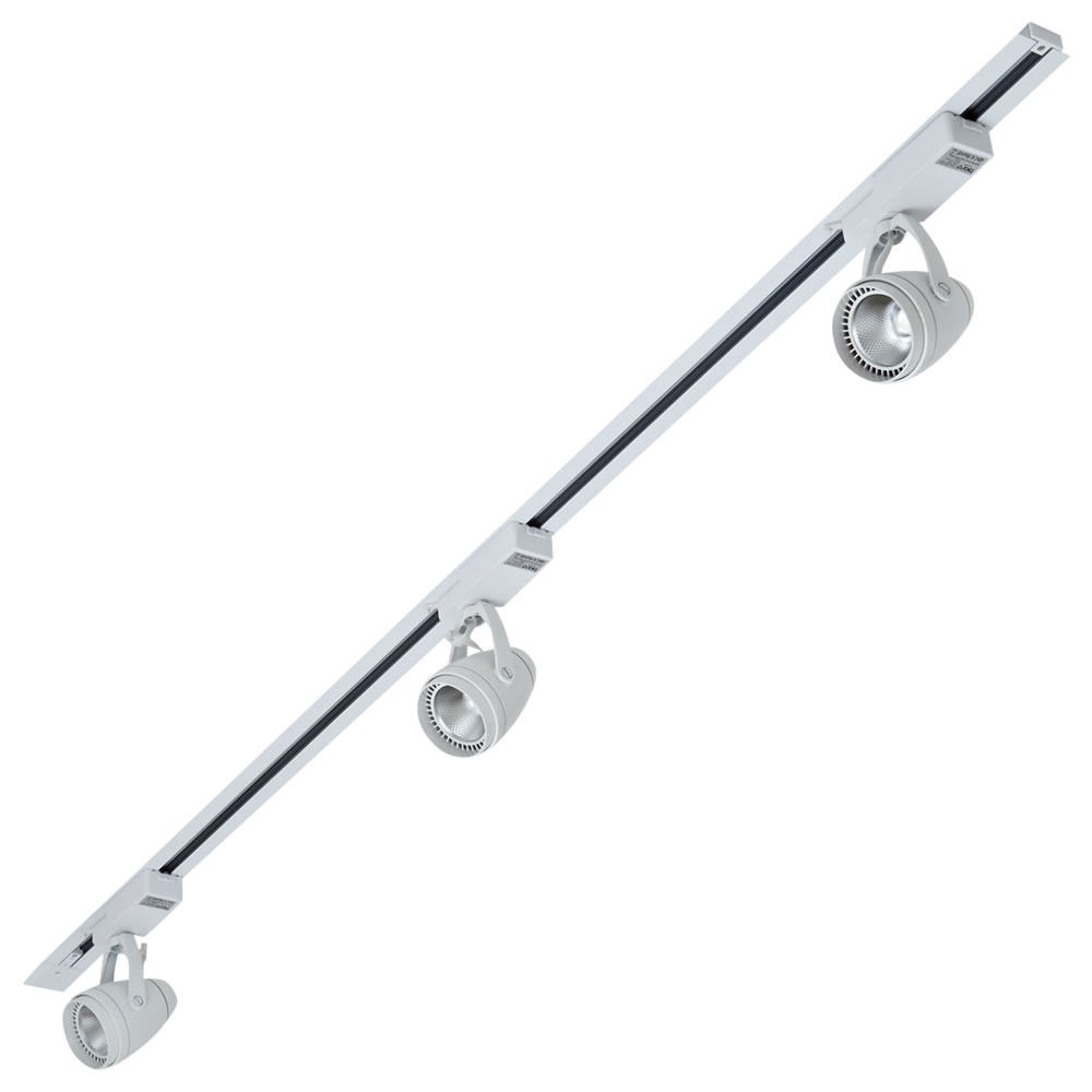 Biard 3x LED Schienenstrahler mit 2m Leiste Weiß Versenkt