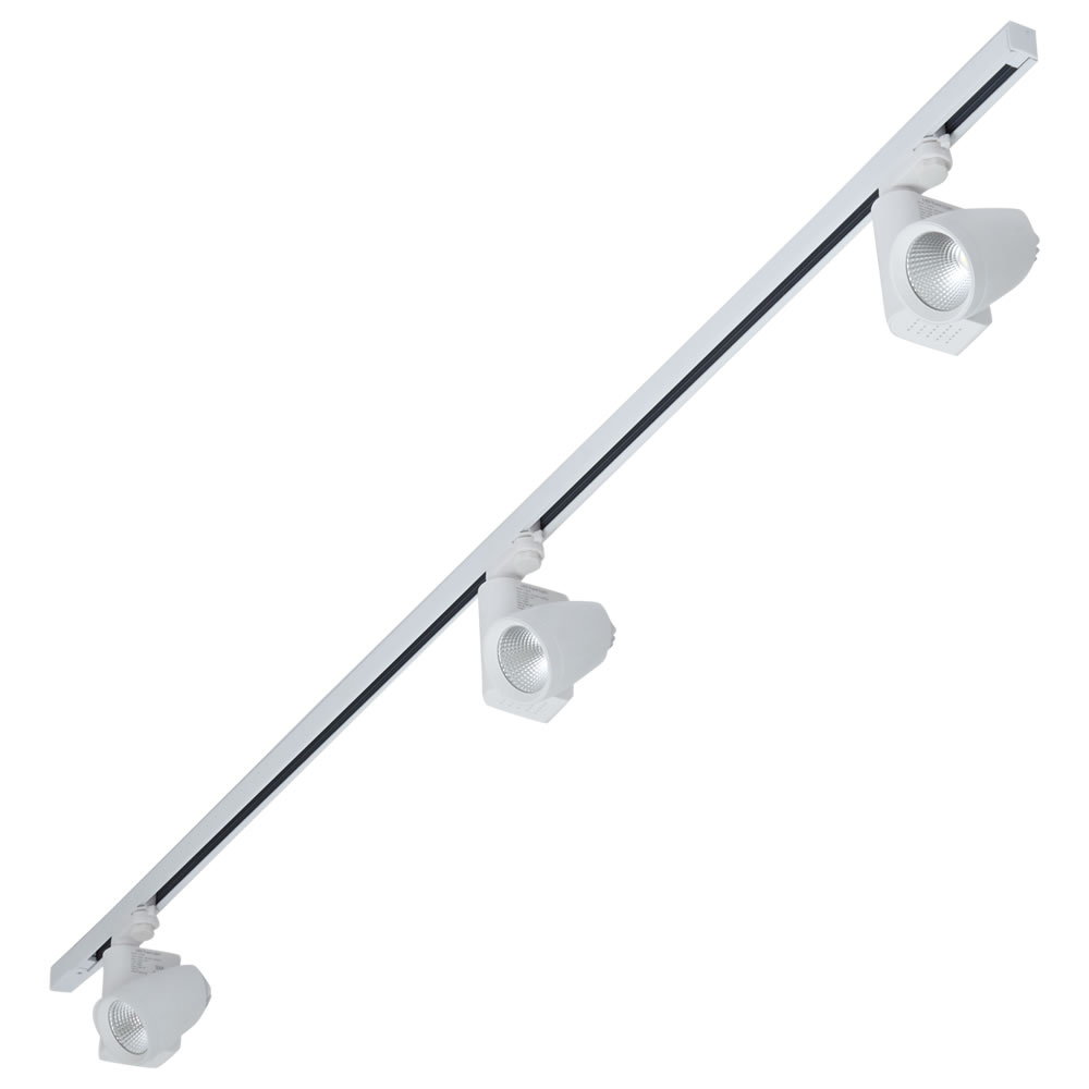 Biard 3x 3 Phasen Schienenstrahler 25W mit 2m Leiste Weiß