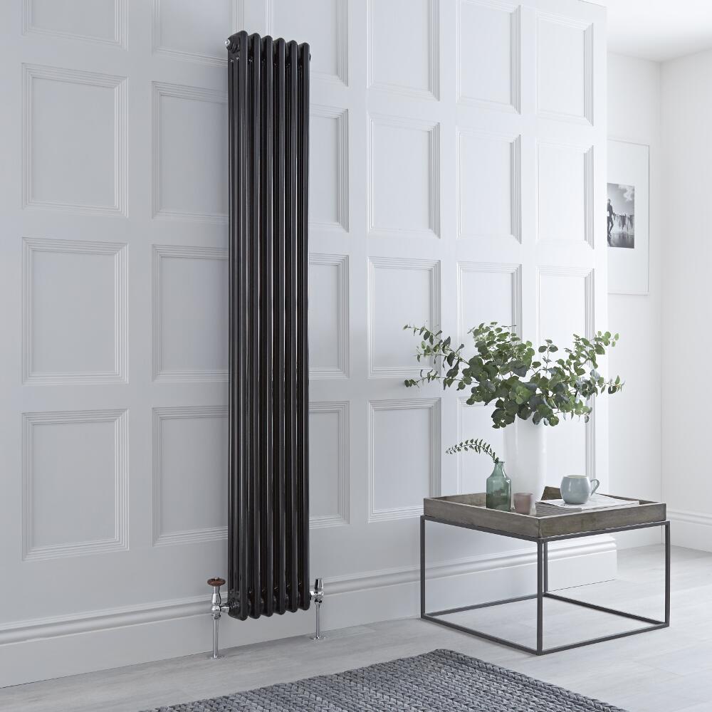 Gliederheizkörper Vertikal 3 Säulen Nostalgie Schwarz 1800mm x 293mm 1169W - Regent