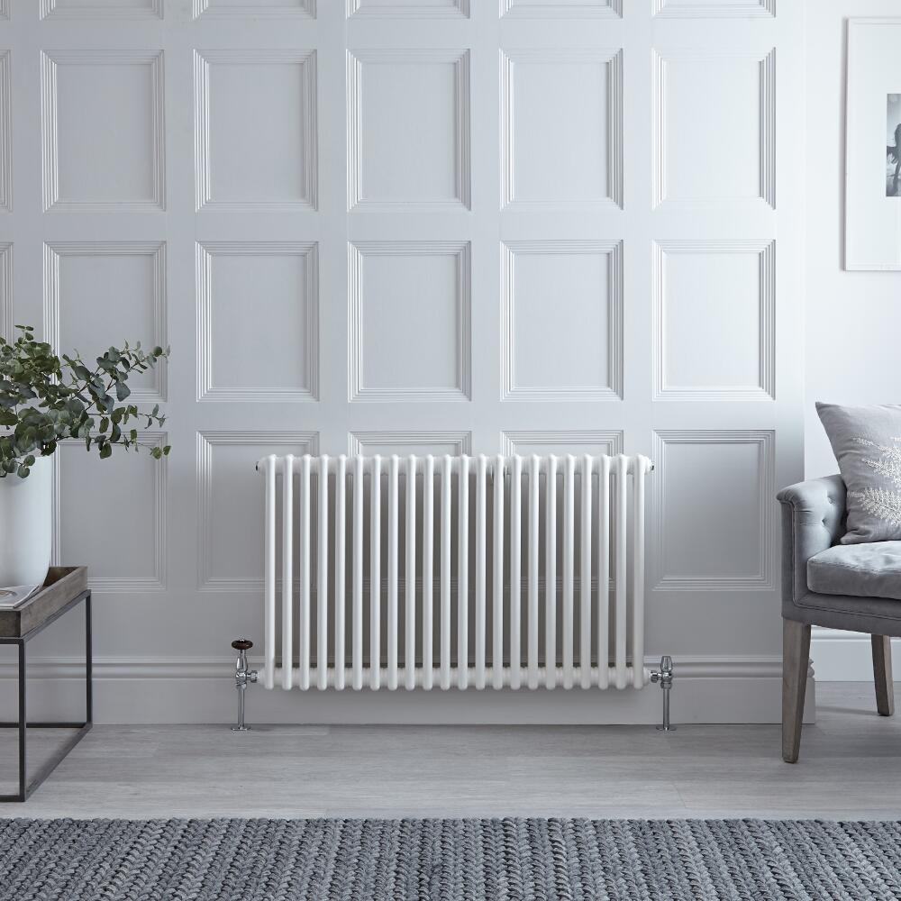 Gliederheizkörper Horizontal 2 Säulen Nostalgie Weiß 600mm x 1013mm 1249W - Regent