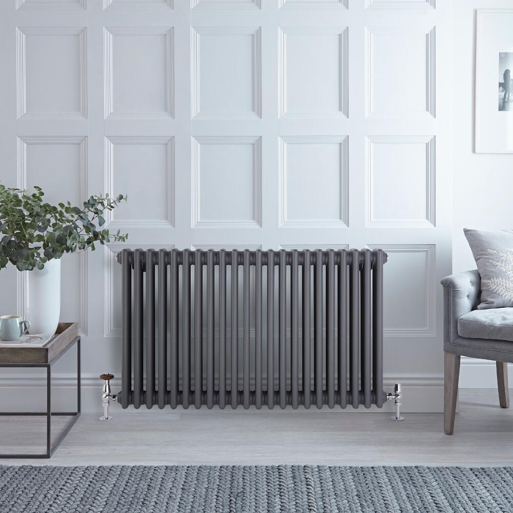 Gliederheizkörper Horizontal 3 Säulen Nostalgie Anthrazit 600mm x 990mm 1794W - Regent