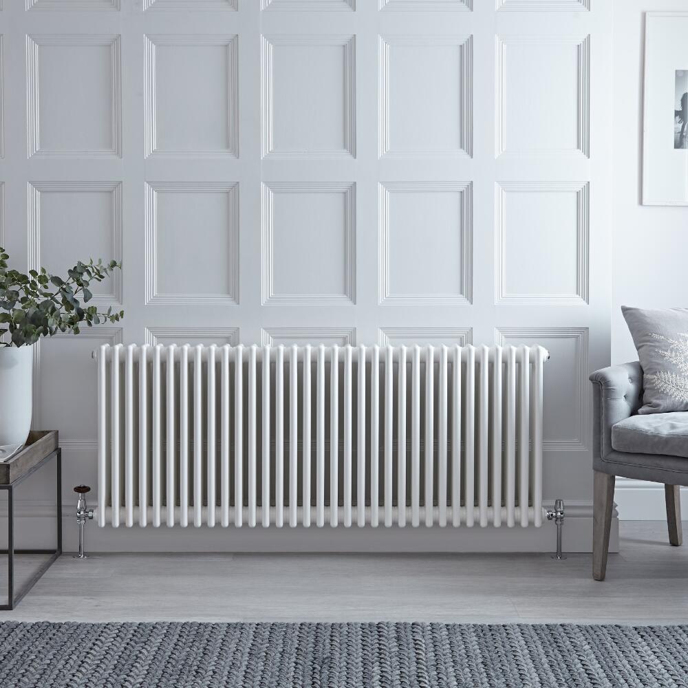Gliederheizkörper Horizontal 3 Säulen Nostalgie Weiß 600mm x 1470mm 2412W - Regent