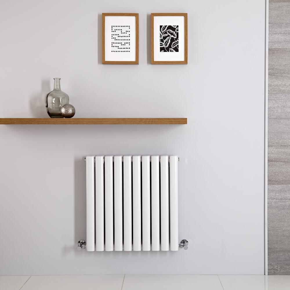 Design Heizkörper Horizontal Einlagig Weiß 600mm x 595mm 558W - Revive