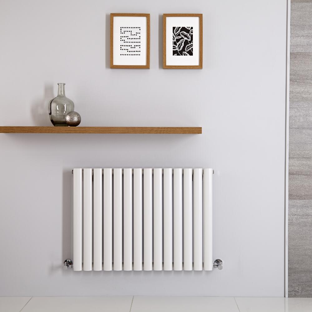 Design Heizkörper Horizontal Einlagig Weiß 600mm x 834mm 781W - Revive