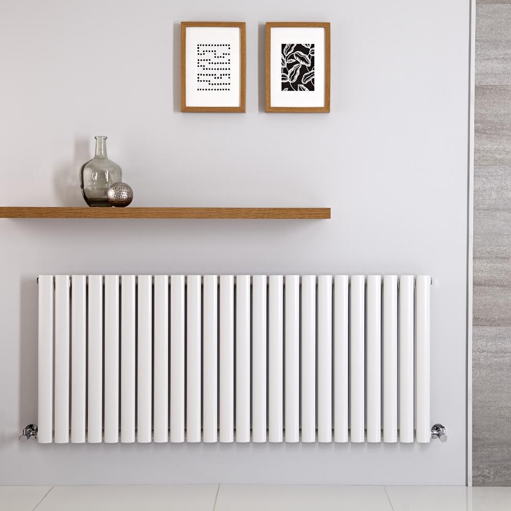 Design Heizkörper Horizontal Einlagig Weiß 600mm x 1411mm 1338W - Revive