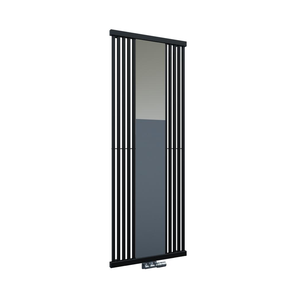 Design Heizkörper mit Spiegel Vertikal Einlagig Schwarz 1700mm x 640mm - Lublin