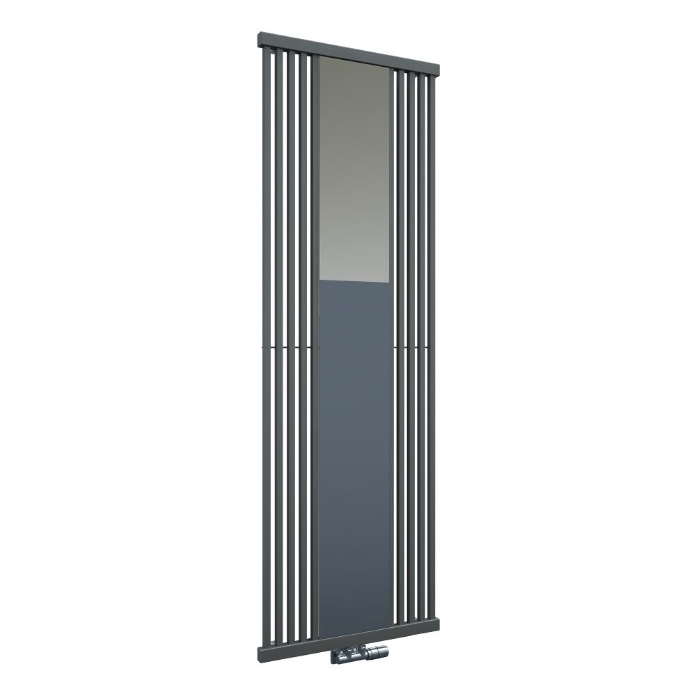 Design Heizkörper mit Spiegel Vertikal Einlagig Steingrau 1900mm x 640mm - Lublin