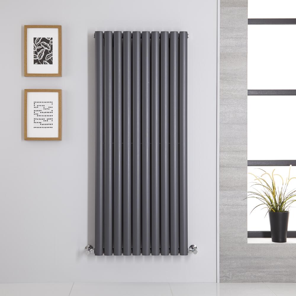 Design Heizkörper Vertikal Doppellagig Anthrazit 1400mm x 590mm 1740W - Revive