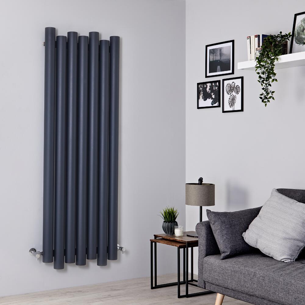 Designer Heizkörper Anthrazit Vertikal 1600mm x 550mm 1449W - Laeto