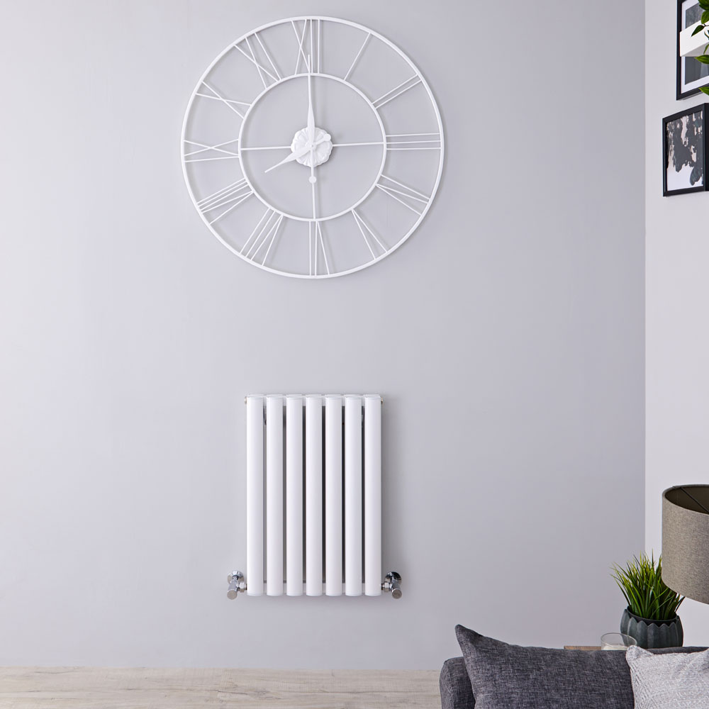 Design Heizkörper Aluminium Doppellagig Horizontal Weiß 600mm x 410mm 804W - Revive Air