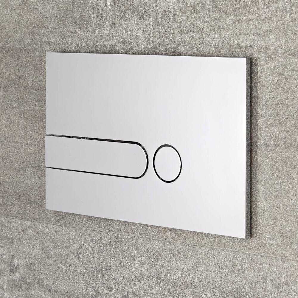 Betätigungsplatte Zweimengentechnik Runde Tasten Chrom 150mm x 240mm - Cluo