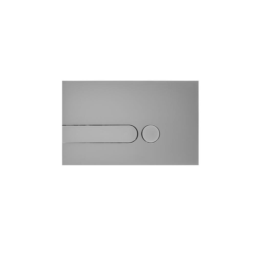 Betätigungsplatte Zweimengentechnik Rund mattes Chrom 150mm x 240mm - Cluo