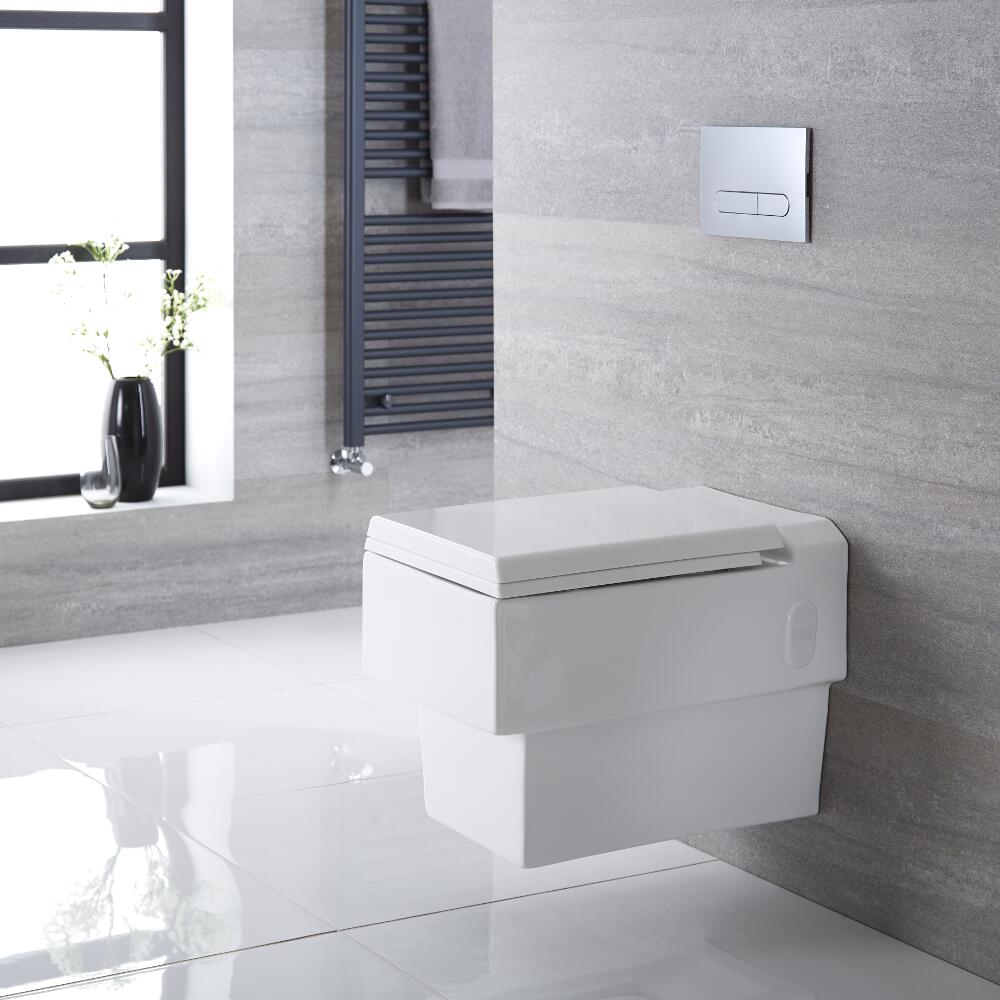 Hänge WC Quadratisch Sitz mit Absenkautomatik - Haldon