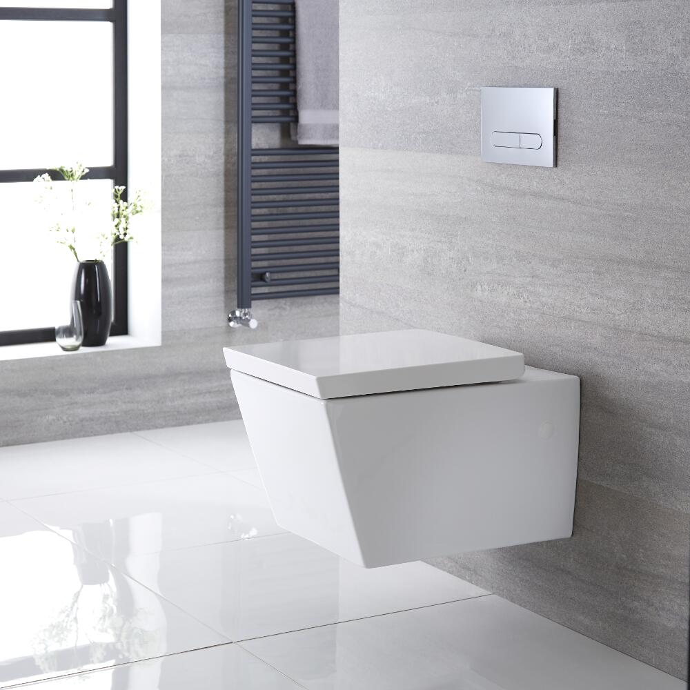 Hänge WC Quadratisch Sitz mit Absenkautomatik - Halwell