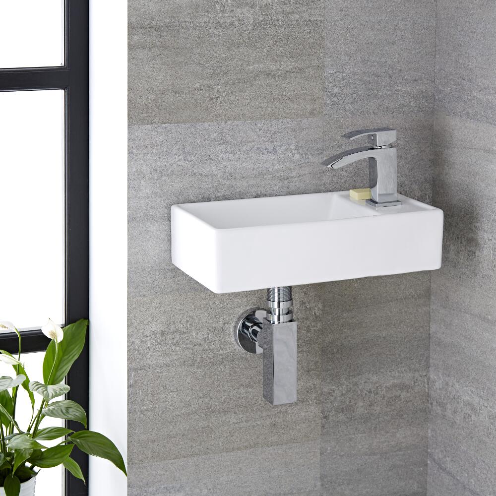 Wandhängendes Becken aus Keramik 400 x 220mm - Halwell