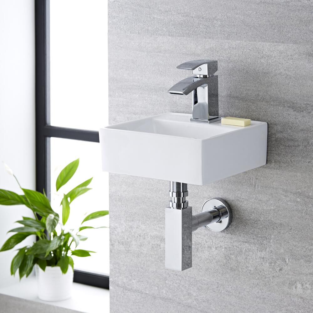 Kleines Hängewaschbecken Quadratisch 280mm x 280mm - Halwell