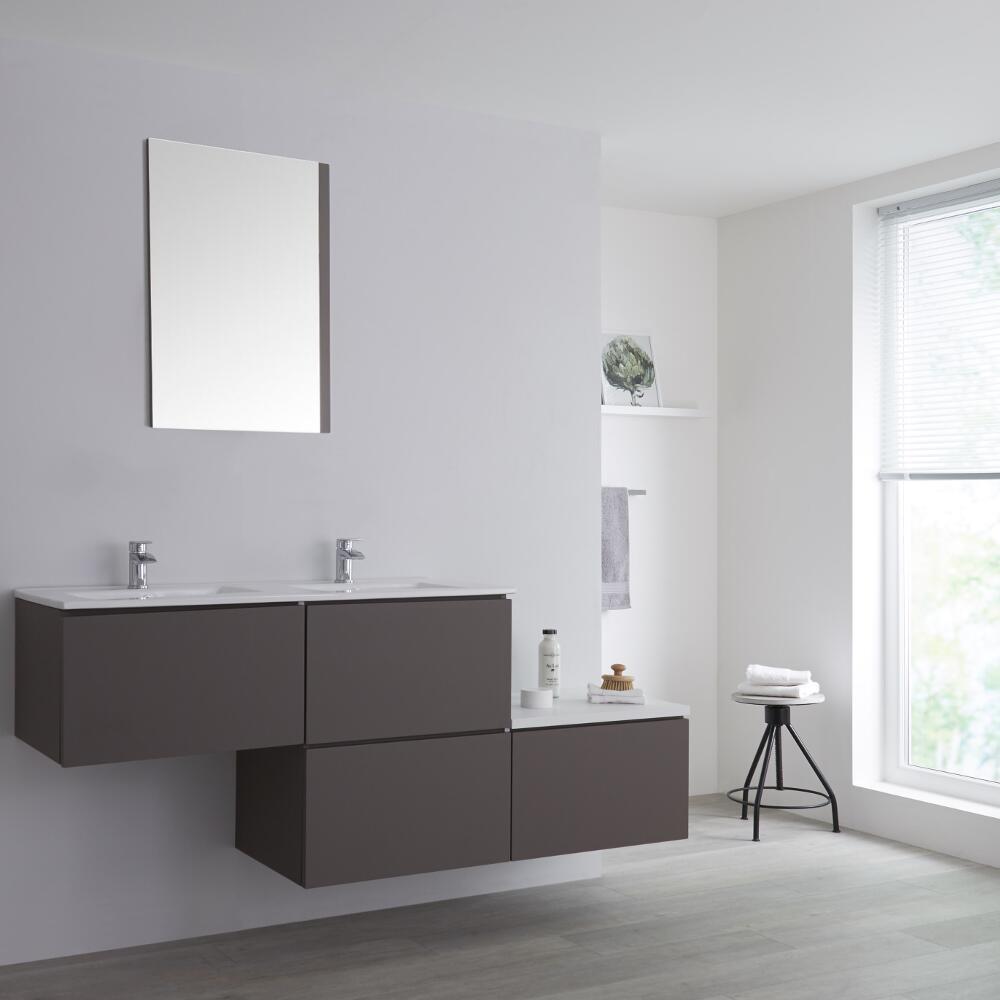 Newington - 1800mm Abgestufter Badschrank Grau mit Becken